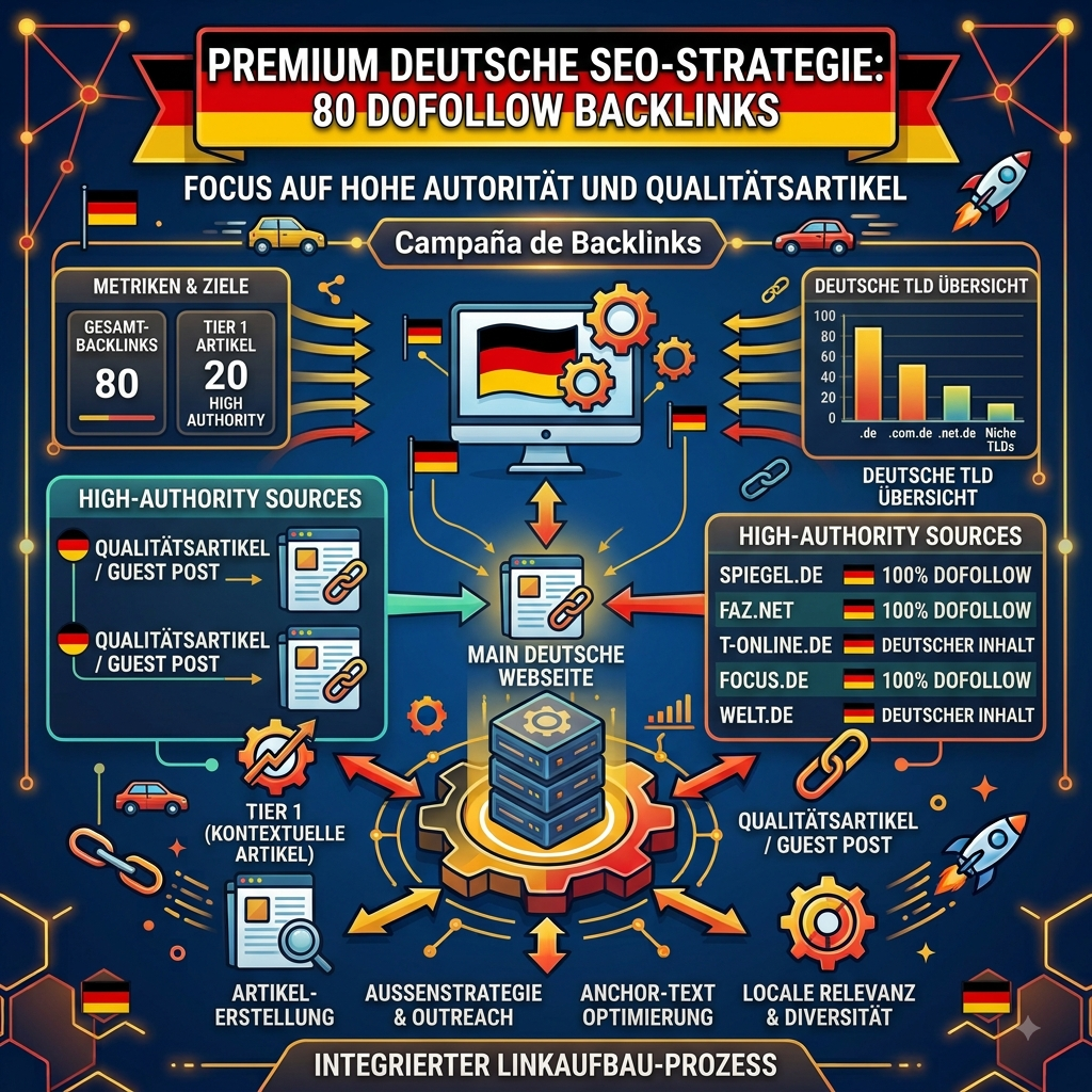 80 German backlinks doFollow by top level domains, articles, SEO, link building